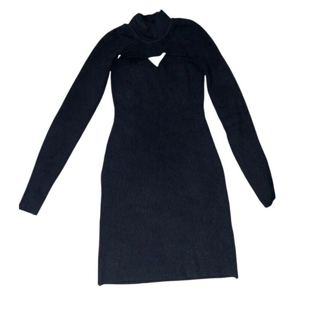 Abercrombie & Fitch‎ Mini Sweater Dress Mockneck Shrug Set Navy Ribbed XS